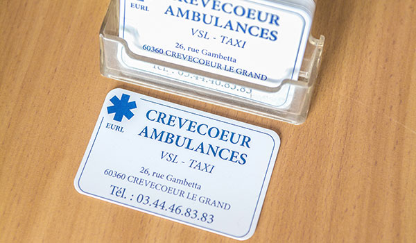 Carte de visite Crèvecœur Ambulances